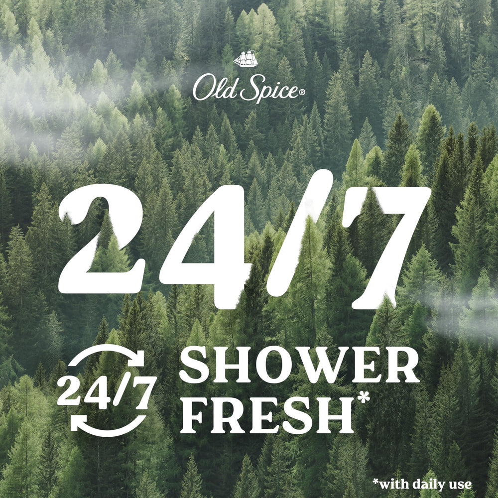 Old Spice bottle top label highlights scent profile for shoppers seeking Timber with Sandalwood
