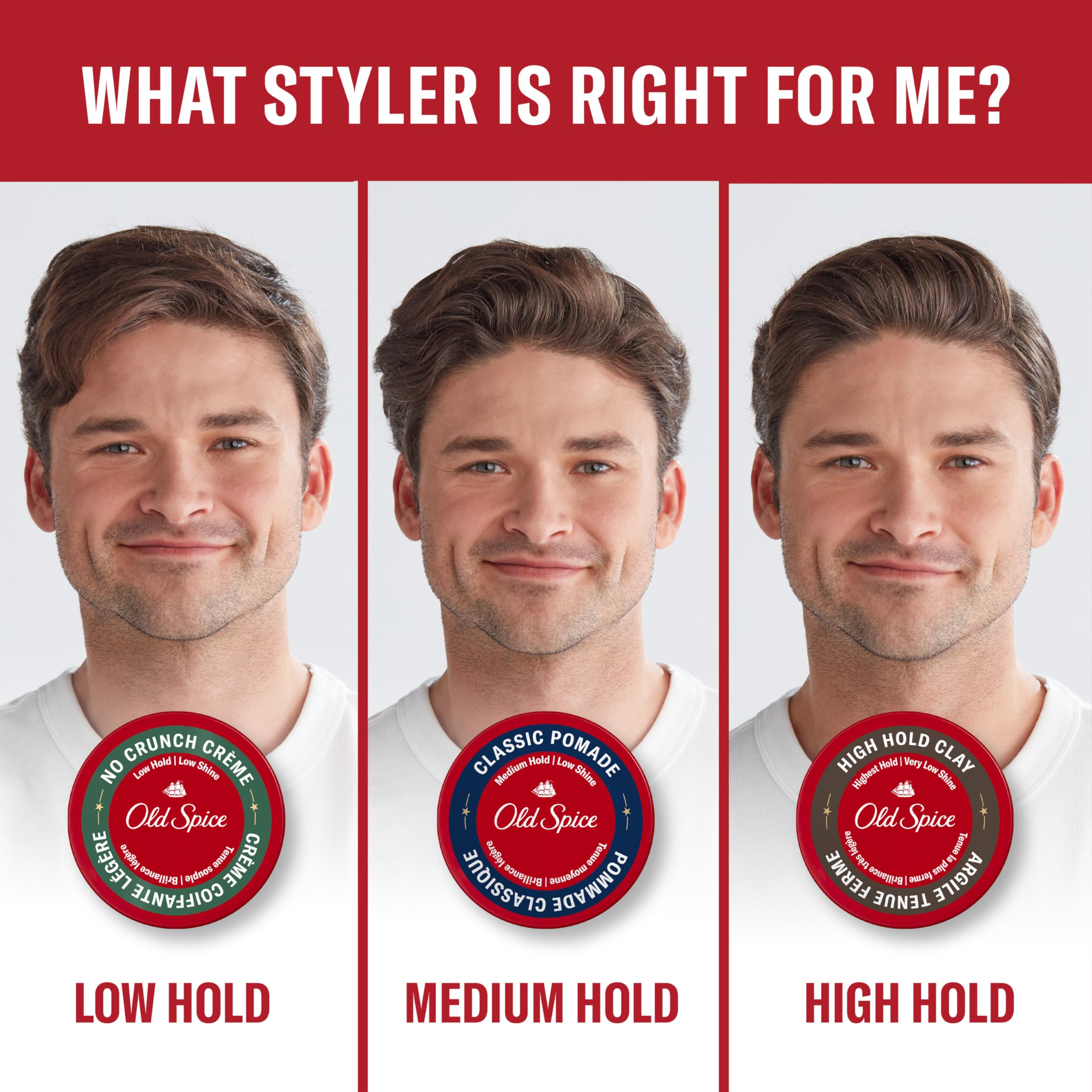 Old Spice Classic Pomade on styled hair with natural low-shine look