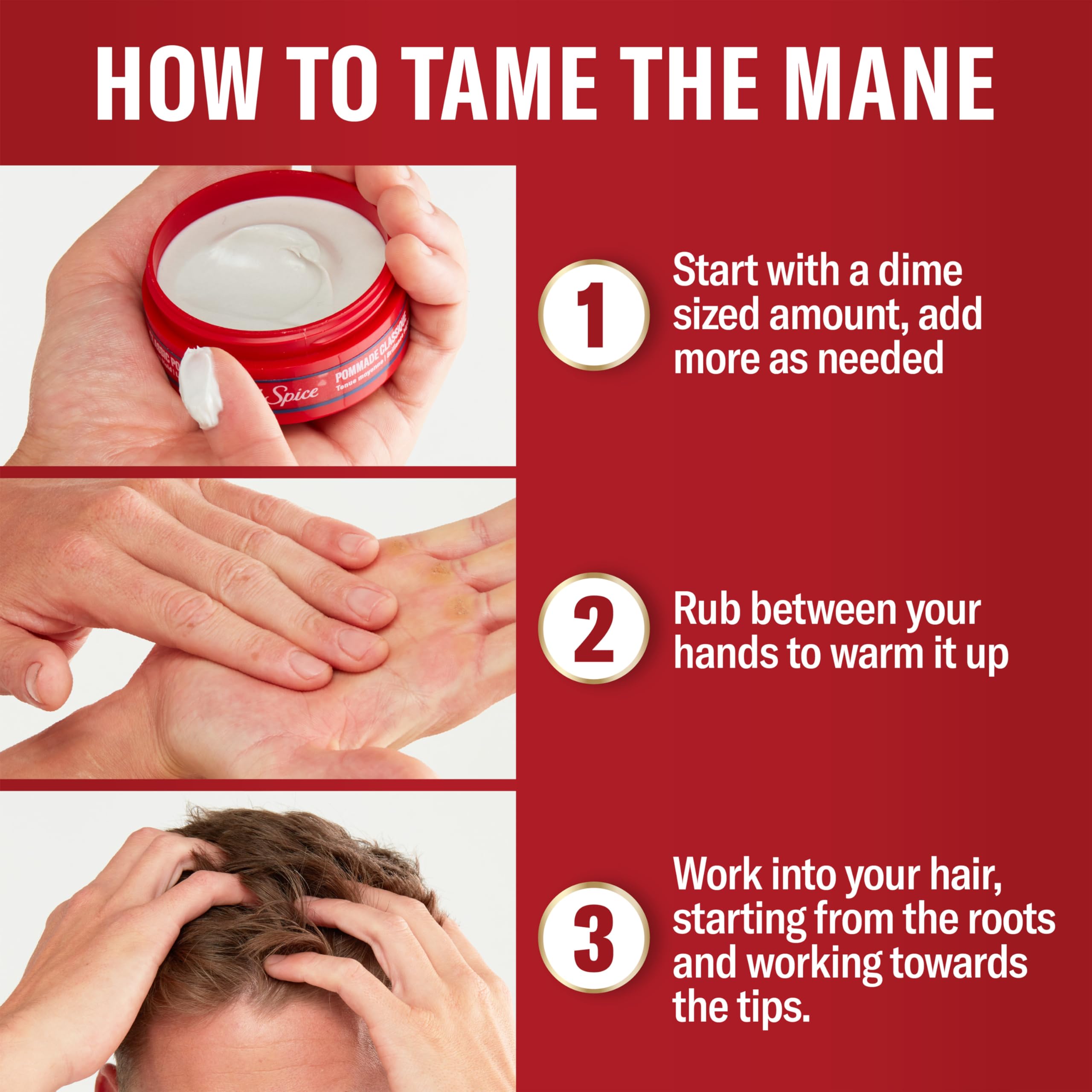 Old Spice Classic Pomade demonstrating medium hold for defined styles