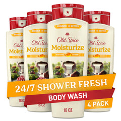 Old Spice cleansing body wash for men bottle front showing 24/7 freshness for daily showers.