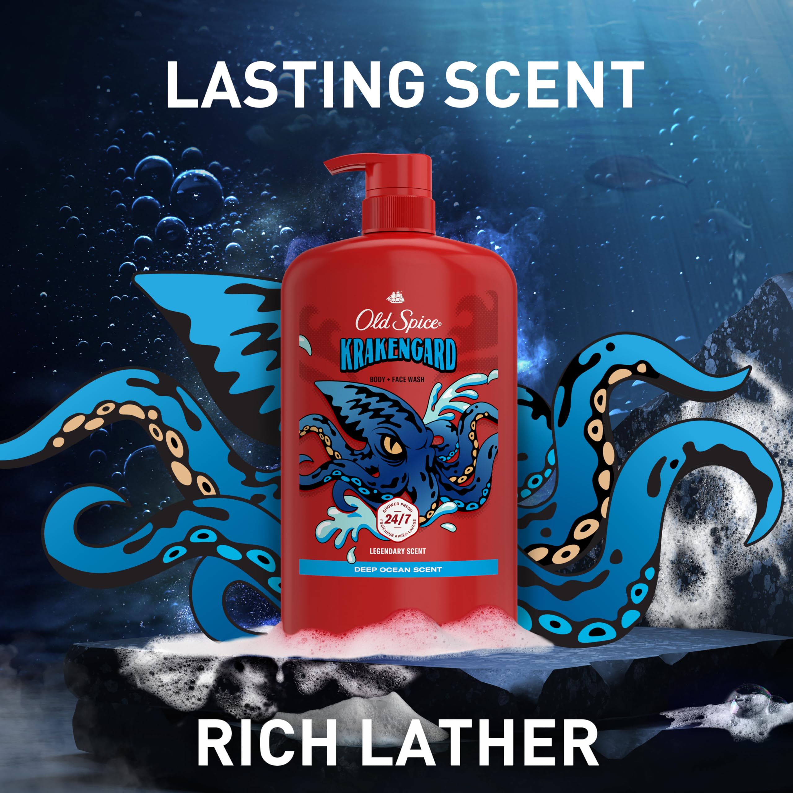 Old Spice Deep Ocean Scent Krakengard captures bold masculine fragrance.