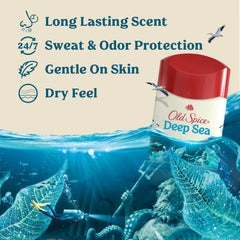 Old Spice Deep Sea Waves bottle presents ocean-kelp scent for fresh daytime wear.