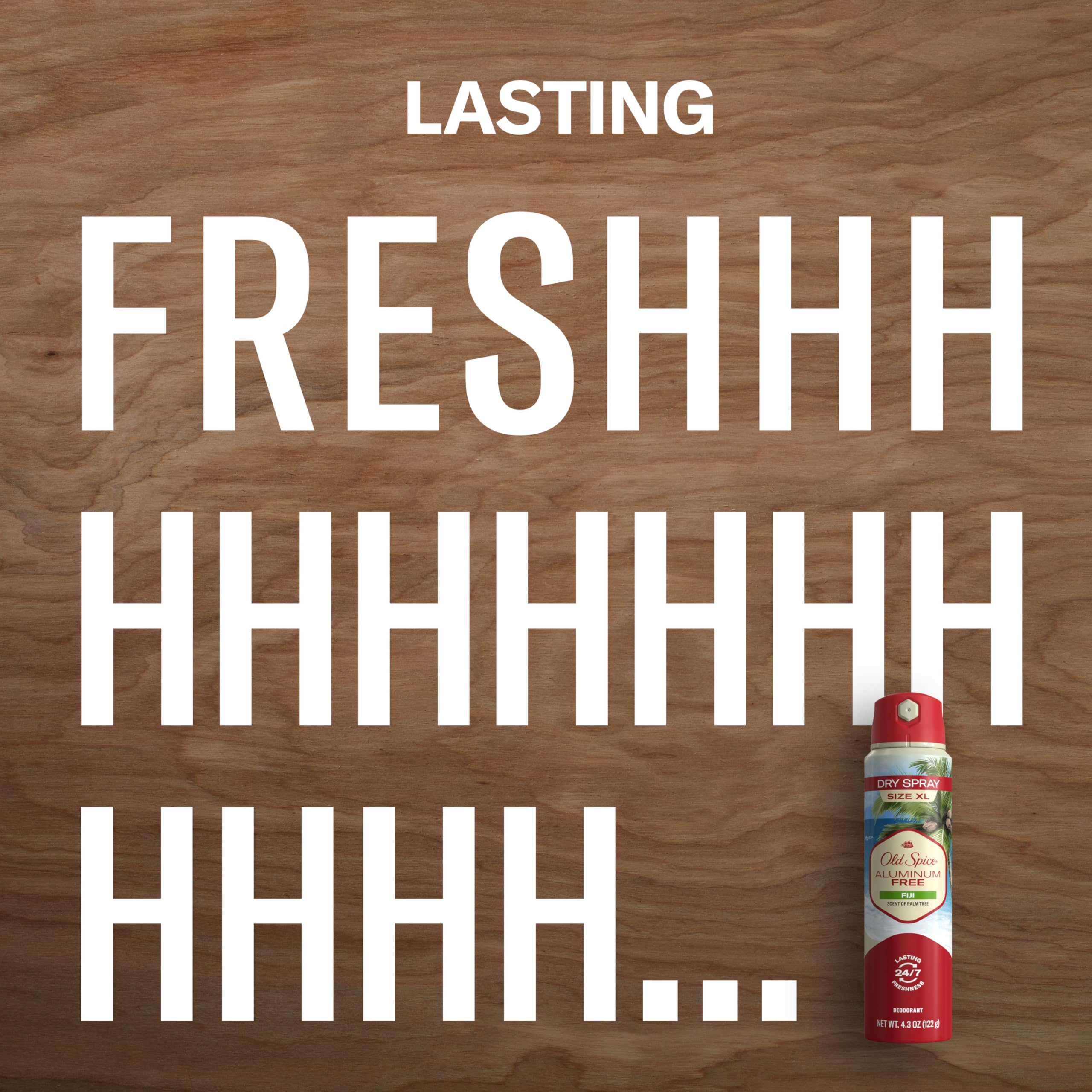 Old Spice Fiji dry spray being applied for quick daily refresh.