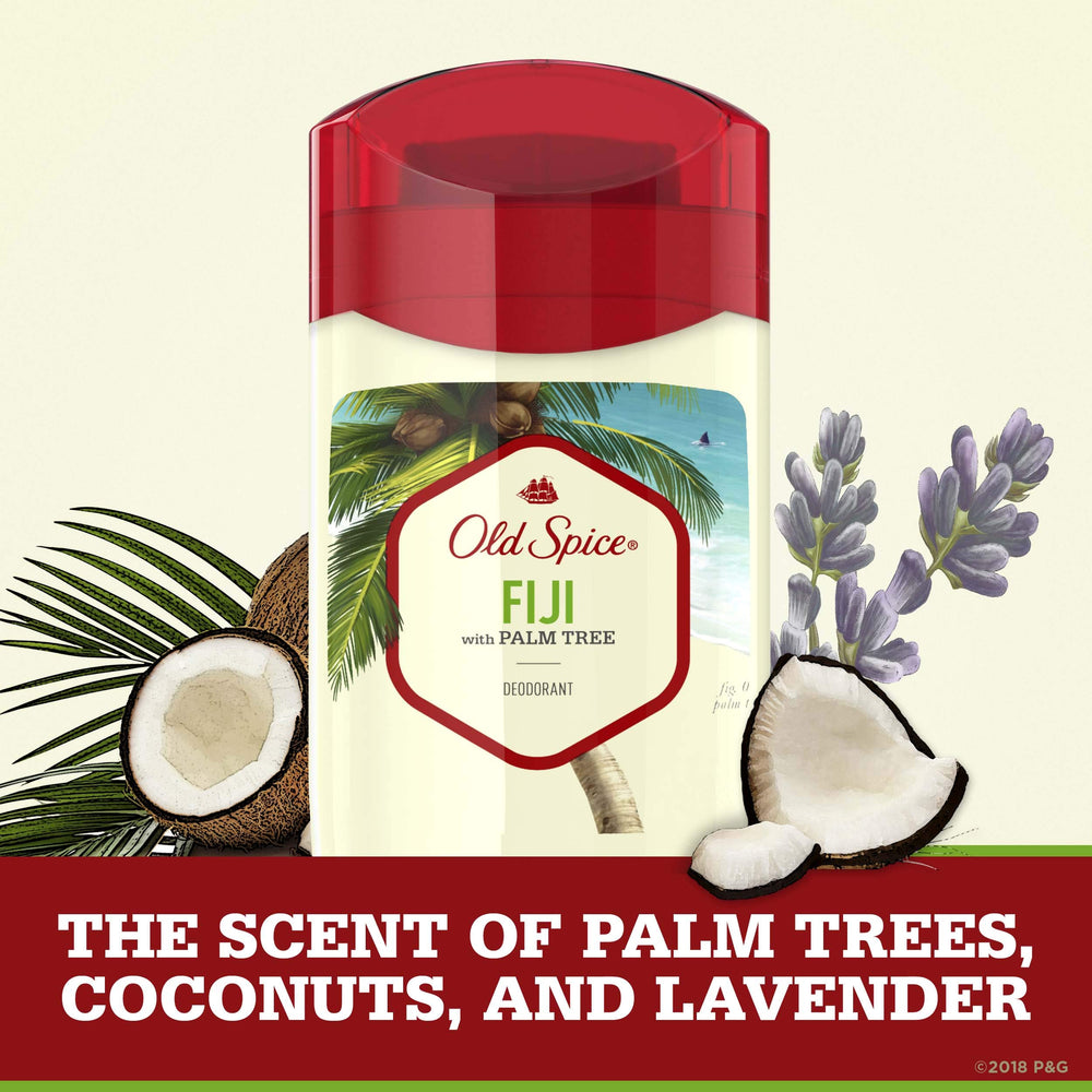 Old Spice Fiji Palm Tree deodorant in use during morning routine