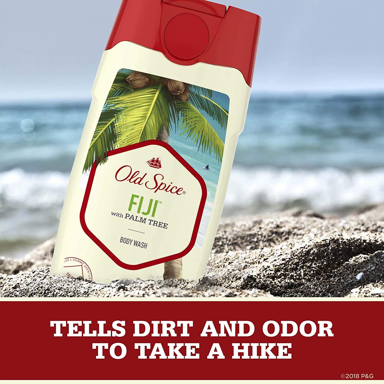 Old Spice Fiji Palm Tree lather foaming with island breeze and daily odor-cleansing confidence