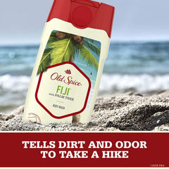 Old Spice Fiji Palm Tree lather foaming with island breeze and daily odor-cleansing confidence