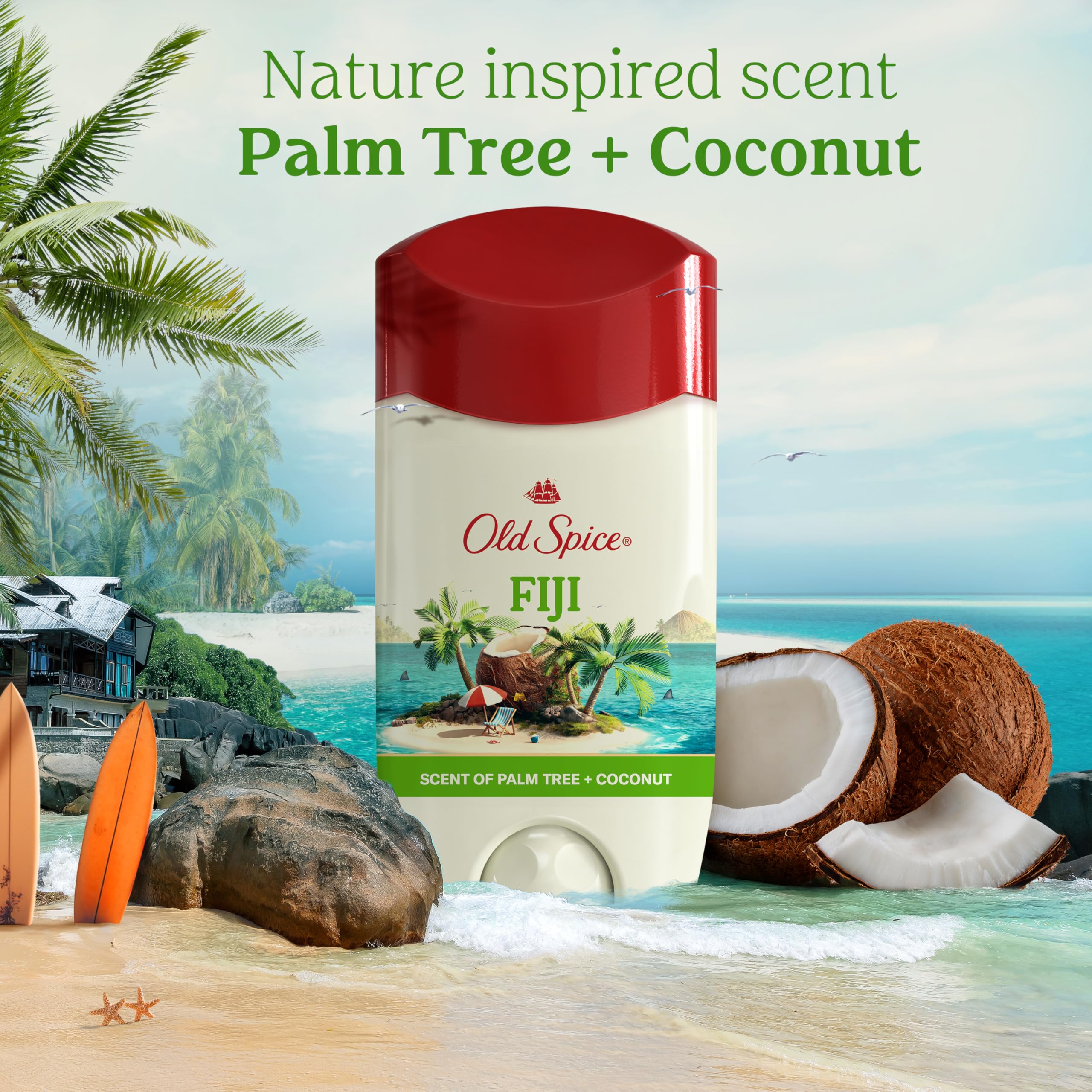 Old Spice Fiji gym bag-ready image suggests on-the-go protection