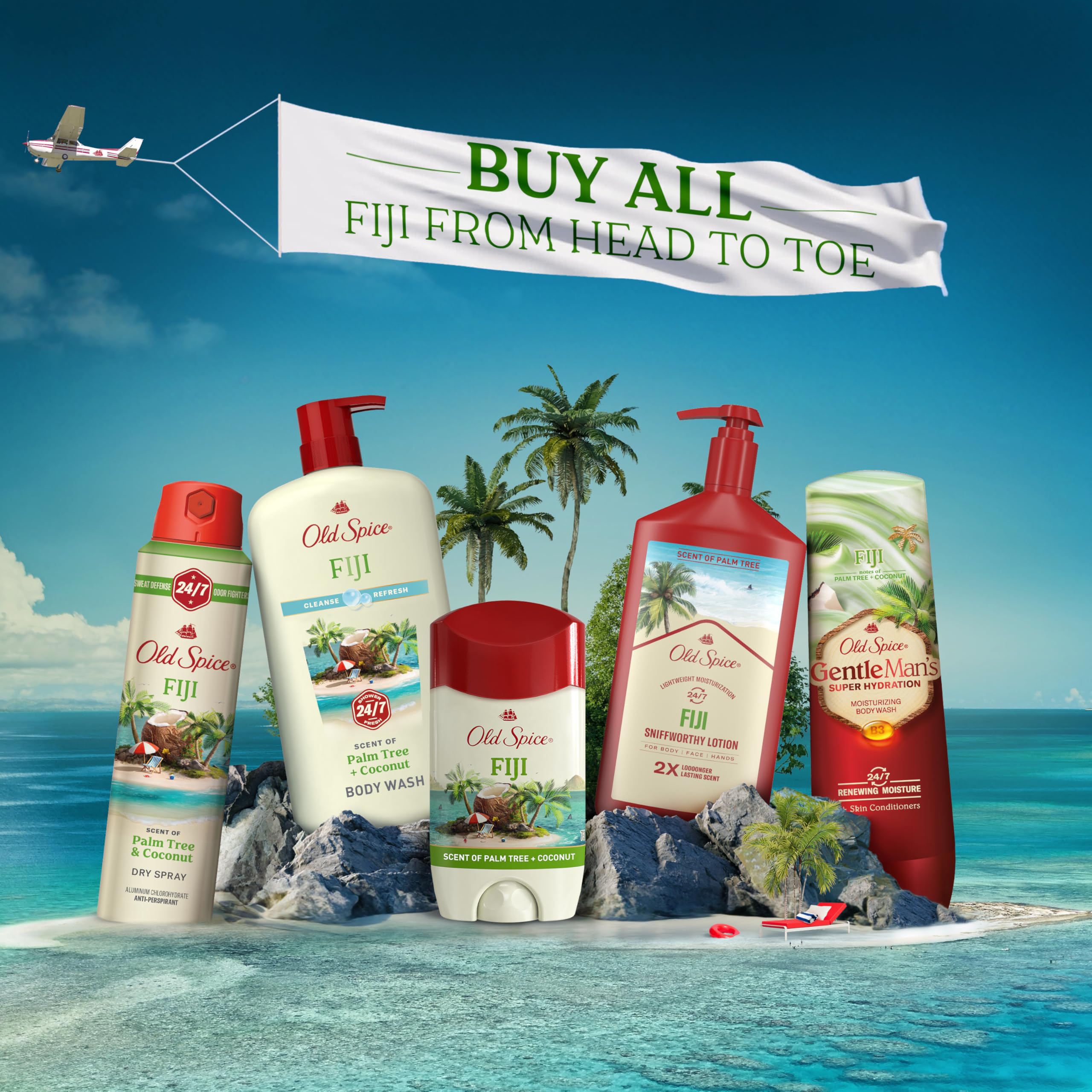 Old Spice Fiji invisible solid bar demonstrates long-lasting fragrance without residue