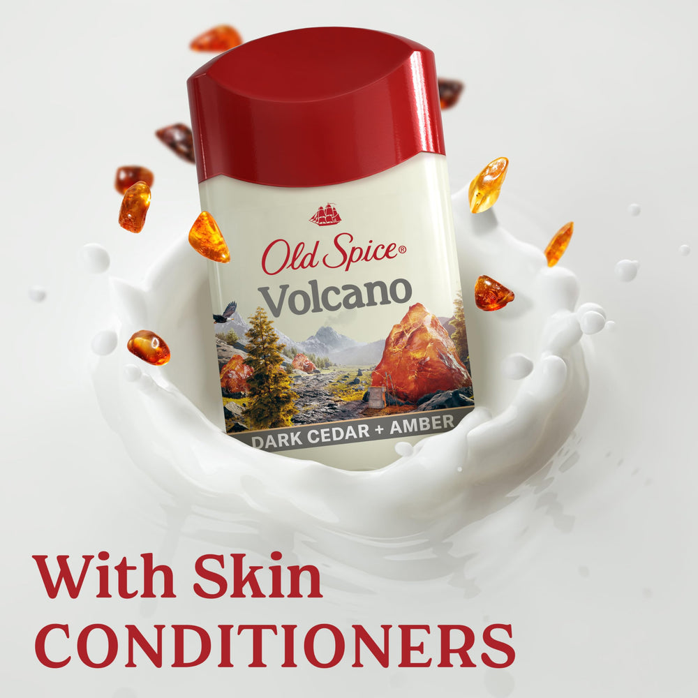 Old Spice Fresher collection branding on packaging suggests nature-inspired scent.