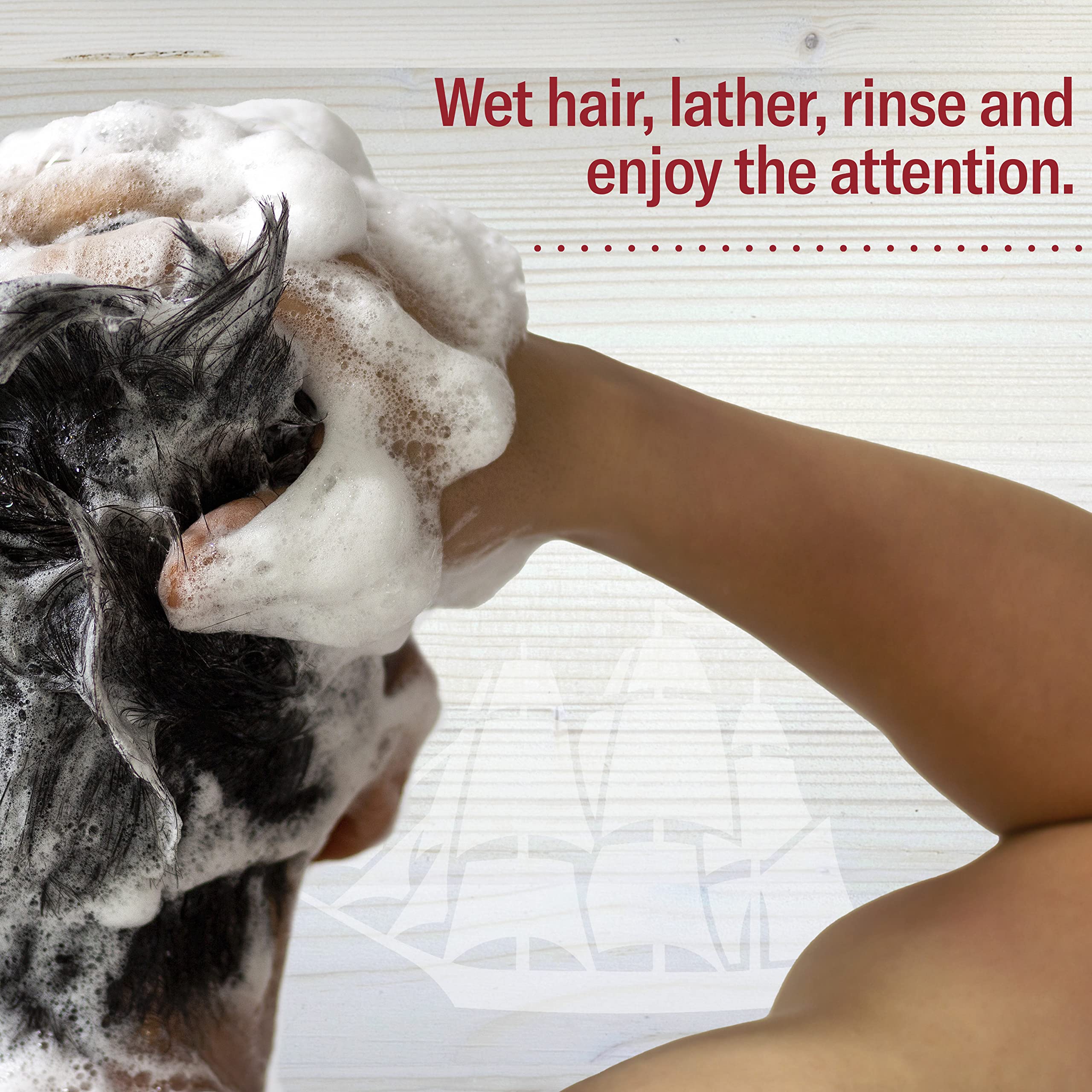 Old Spice Gentlemans Blend foam on hair shows rich lather for thorough cleansing