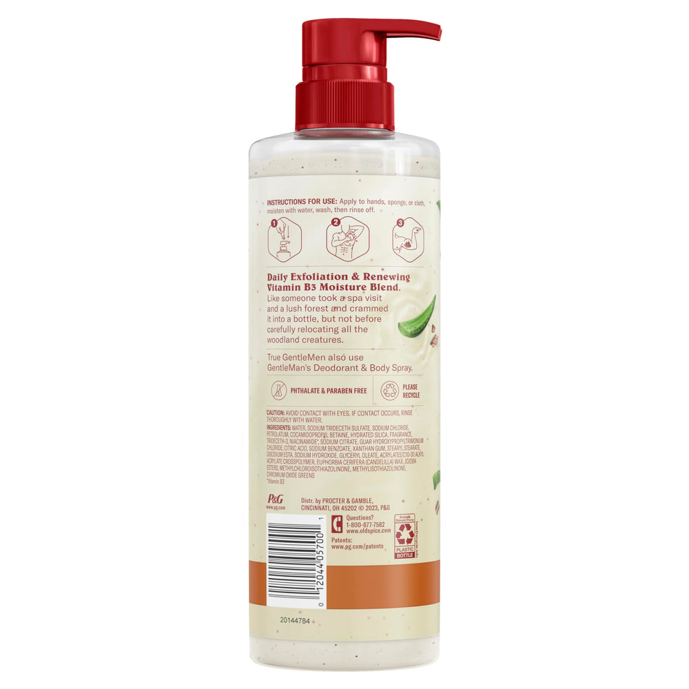 Old Spice GentleMan's Collection label highlights Vitamin B3 moisture blend.