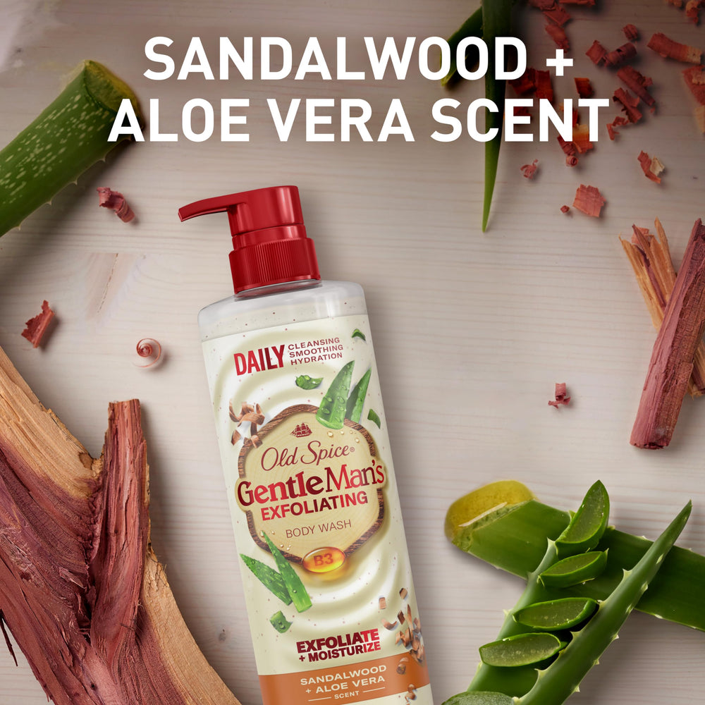 Old Spice GentleMan's Collection 4-pack on shelf showcases multi-bottle value.