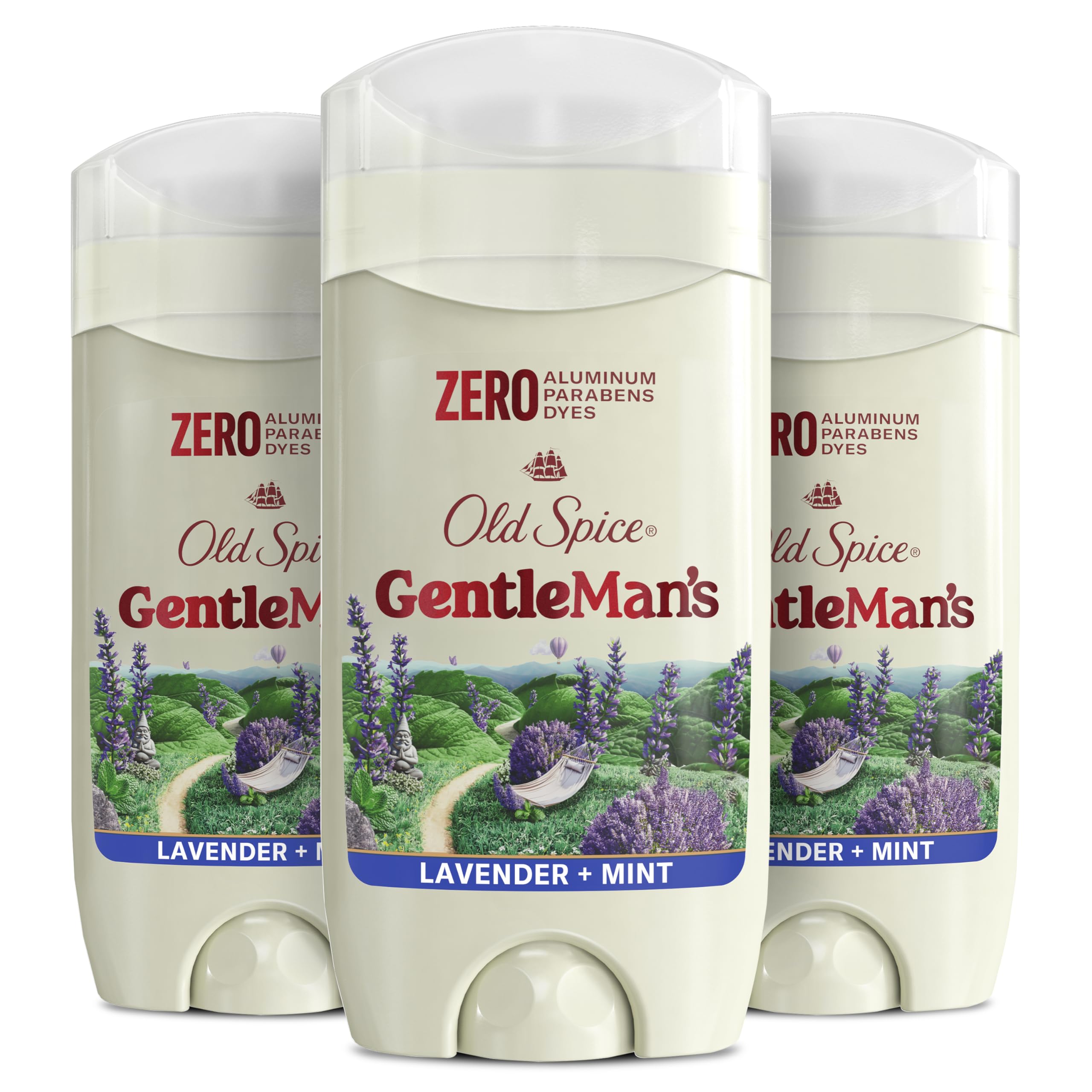 Old Spice GentleMan's deodorant 3-pack front view showing value pack for daily freshness.