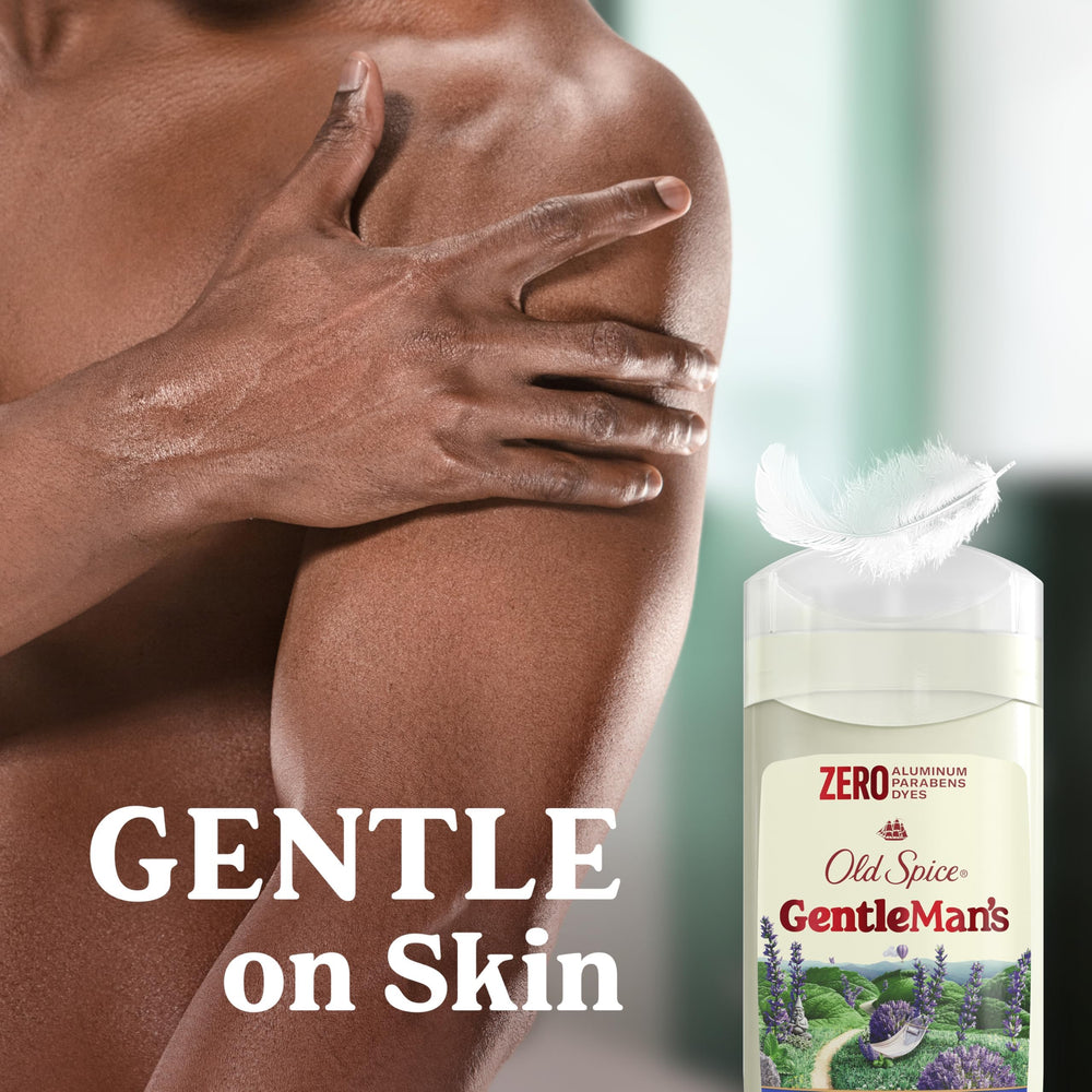 Old Spice GentleMan's dry feel texture close-up for quick-dry confidence during the day.