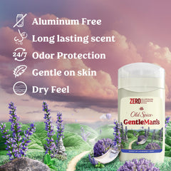 Old Spice GentleMan's Lavender Mint close-up highlighting soothing scent and skin-friendly formula.