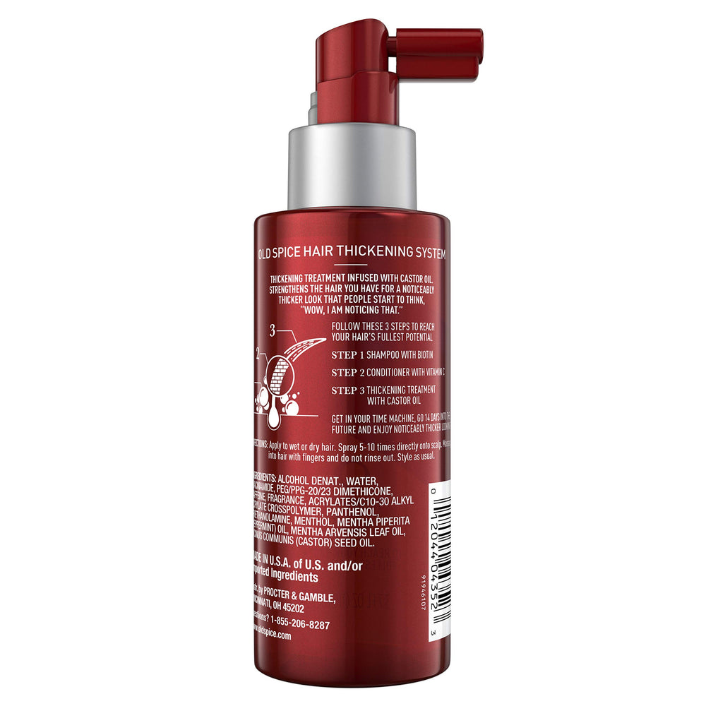 Old Spice thickening treatment spray-on applicator for even scalp coverage