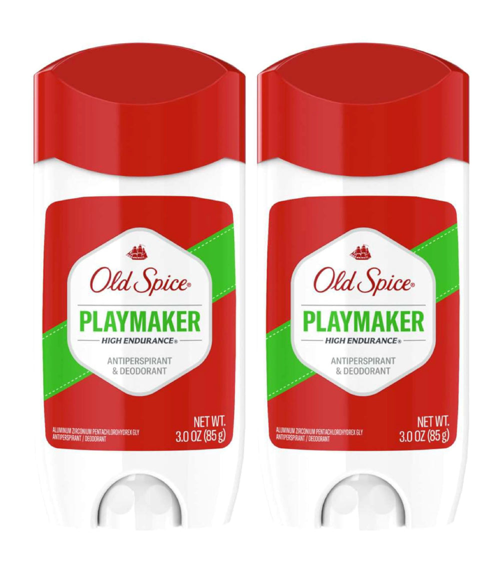 Old Spice Playmaker cedar and cardamom scent enhances daily freshness.