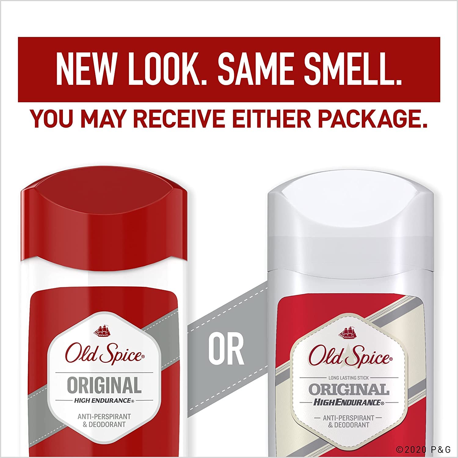 Old Spice High Endurance Original badge emphasizes long-lasting scent