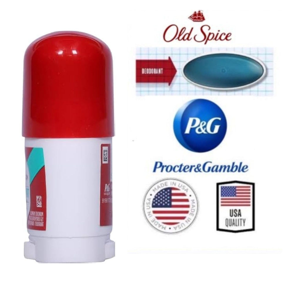 Old Spice High Endurance Pure Sport travel-stick close-up shows compact design for gym bag
