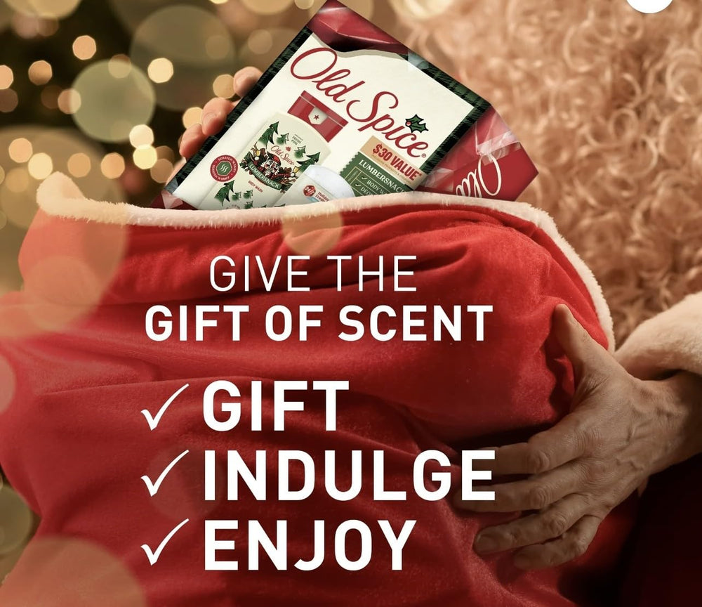 Old Spice Holidudes gift box on festive display, ideal for holiday gifting.