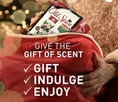 Old Spice Holidudes gift box on festive display, ideal for holiday gifting.