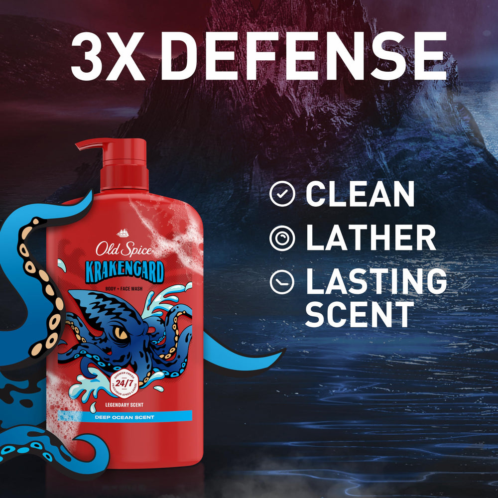 Old Spice Krakengard front pack shot highlighting value and fragrance.