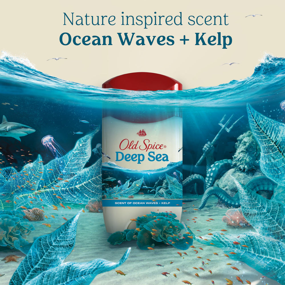 Old Spice Ocean waves morning routine image evokes refreshing start.