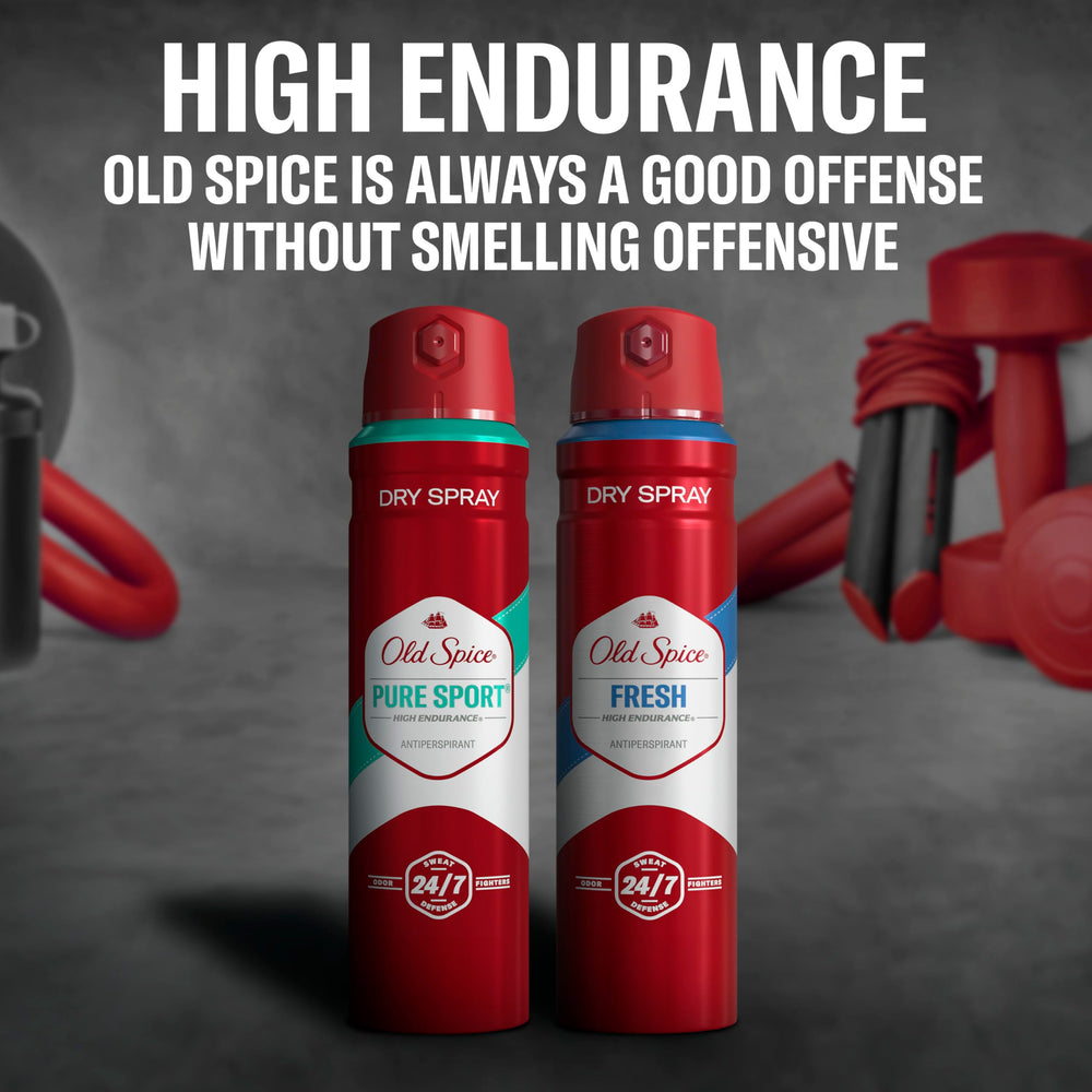 Old Spice odor protection visual communicates effective odor control.