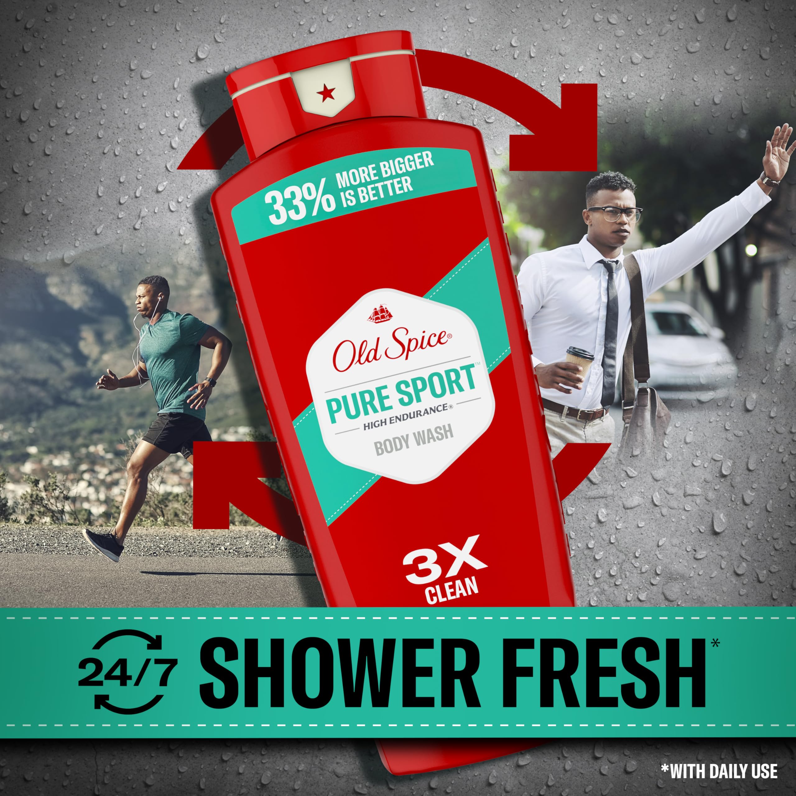 Old Spice Pure Sport scent lemon-lime notes for a bright, sporty feel