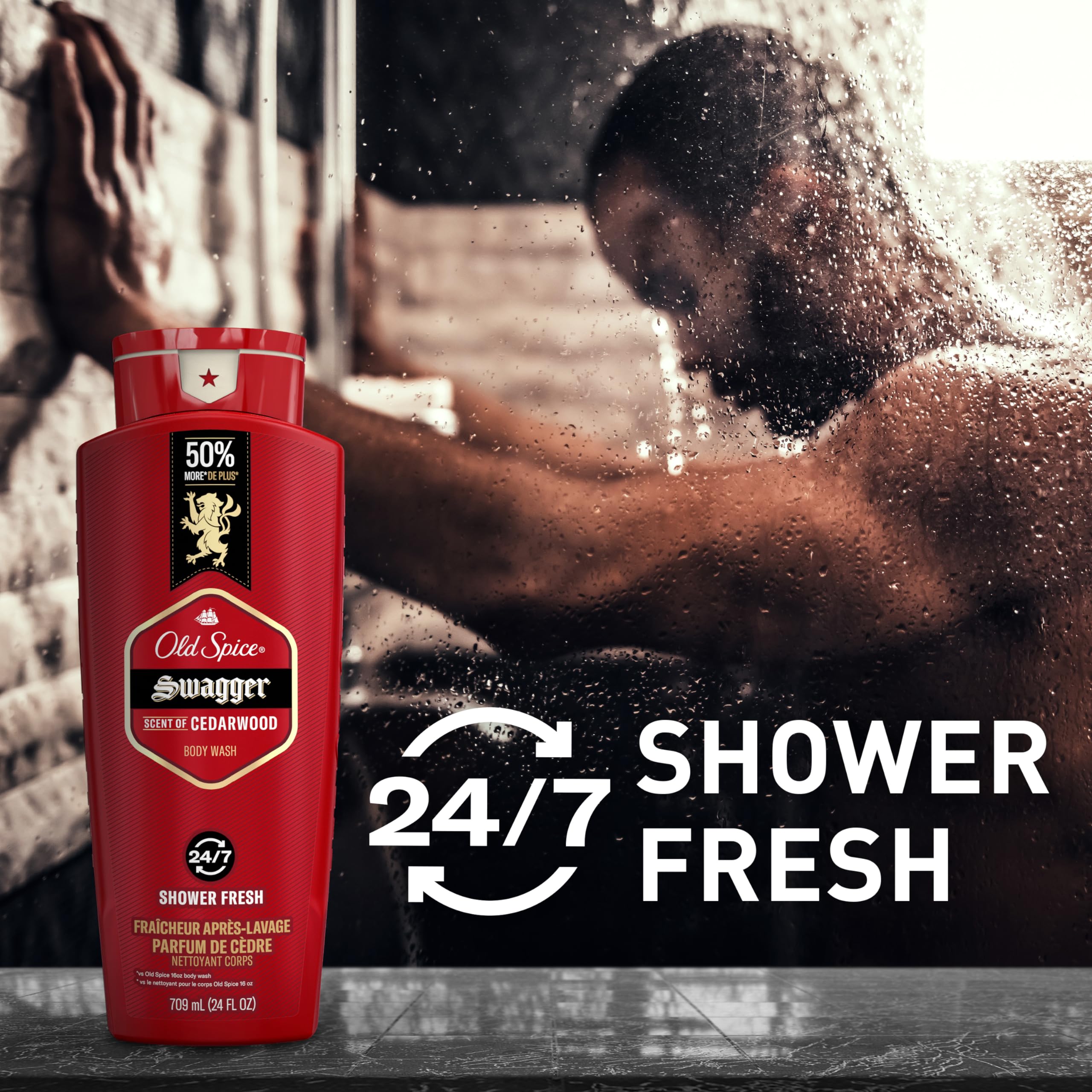Old Spice Red Collection shower foam suggests rich lather for daily use