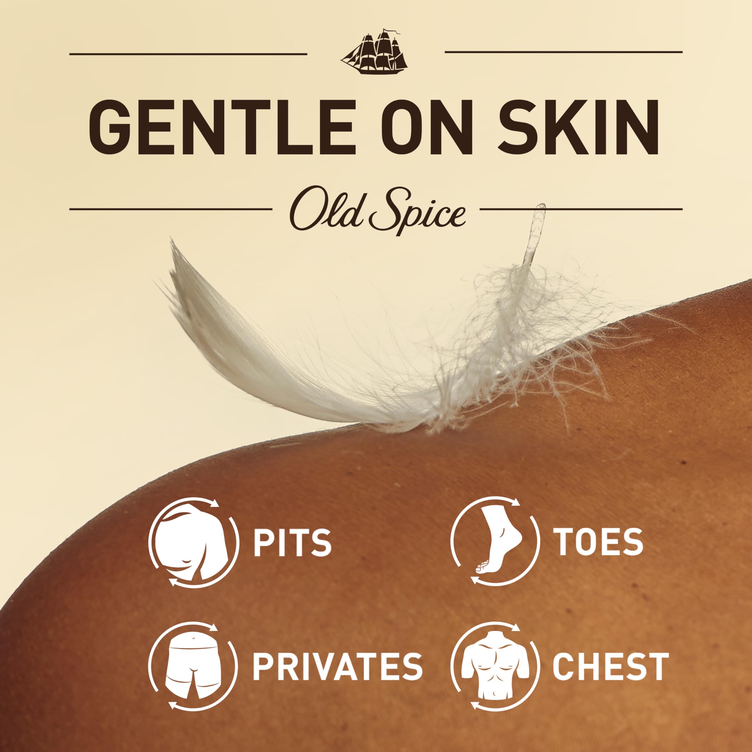 Old Spice paraben-free, skin-friendly formula emphasized in label