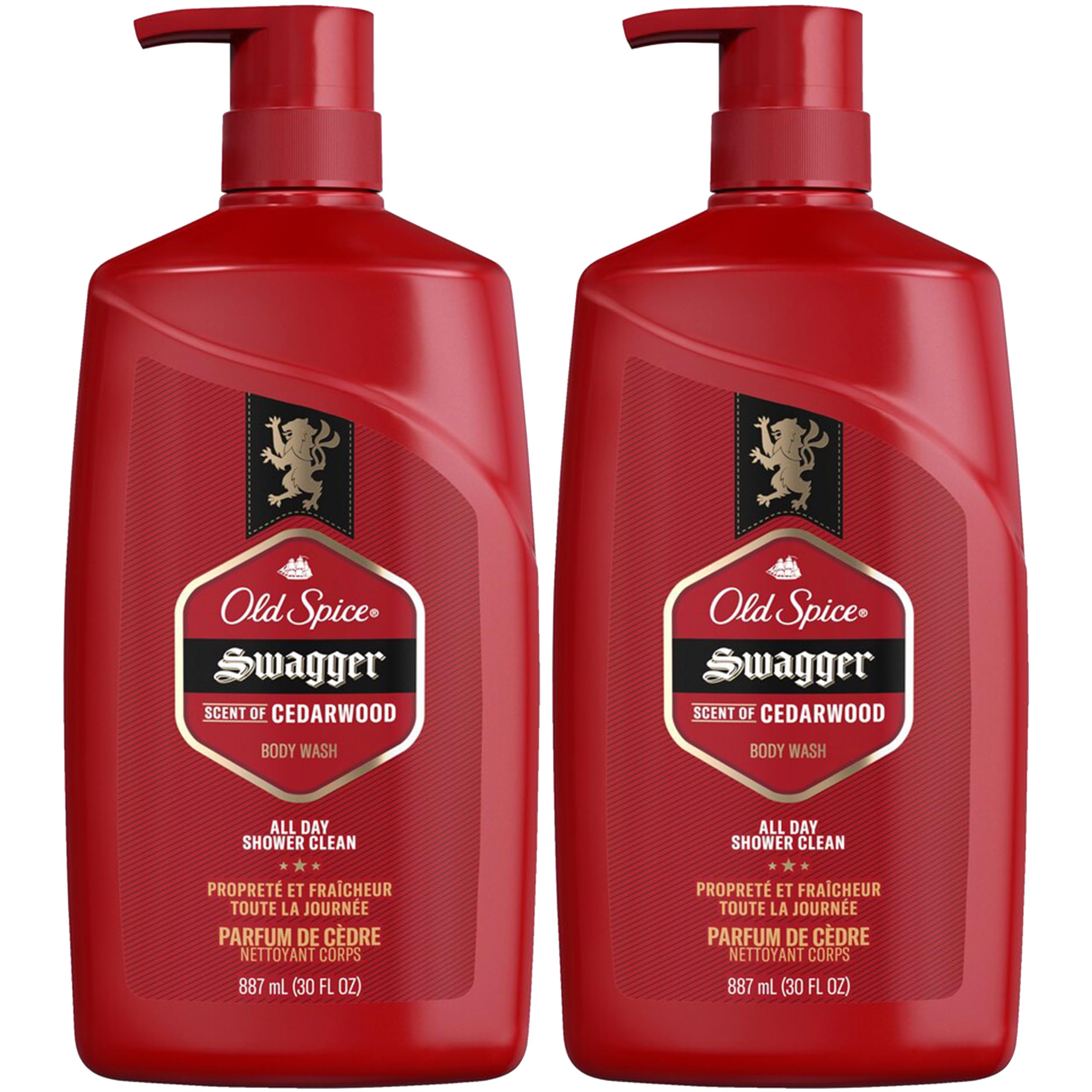Old Spice Swagger body wash bottle with lime and cedarwood scent for a bold, refreshing cleanse.