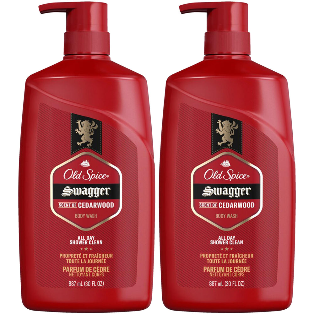 Old Spice Swagger body wash bottle with lime and cedarwood scent for a bold, refreshing cleanse.