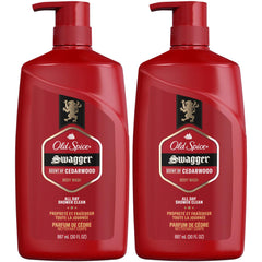 Old Spice Swagger body wash bottle with lime and cedarwood scent for a bold, refreshing cleanse.