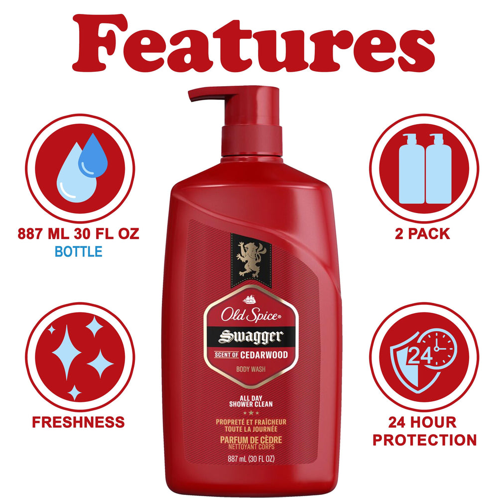 Old Spice Swagger body wash lather demonstrates rich foam for a confident shower routine.