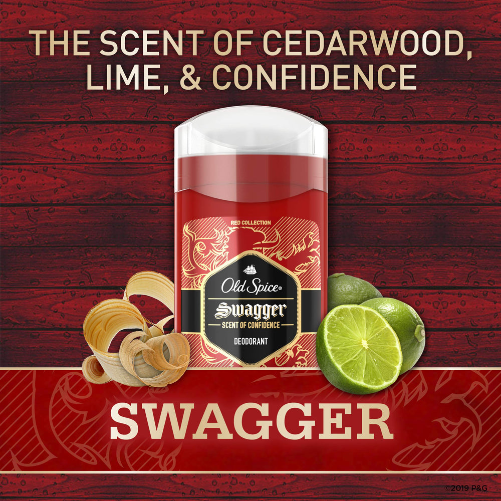 Old Spice Swagger Lime & Cedarwood application close-up suggests easy daily use