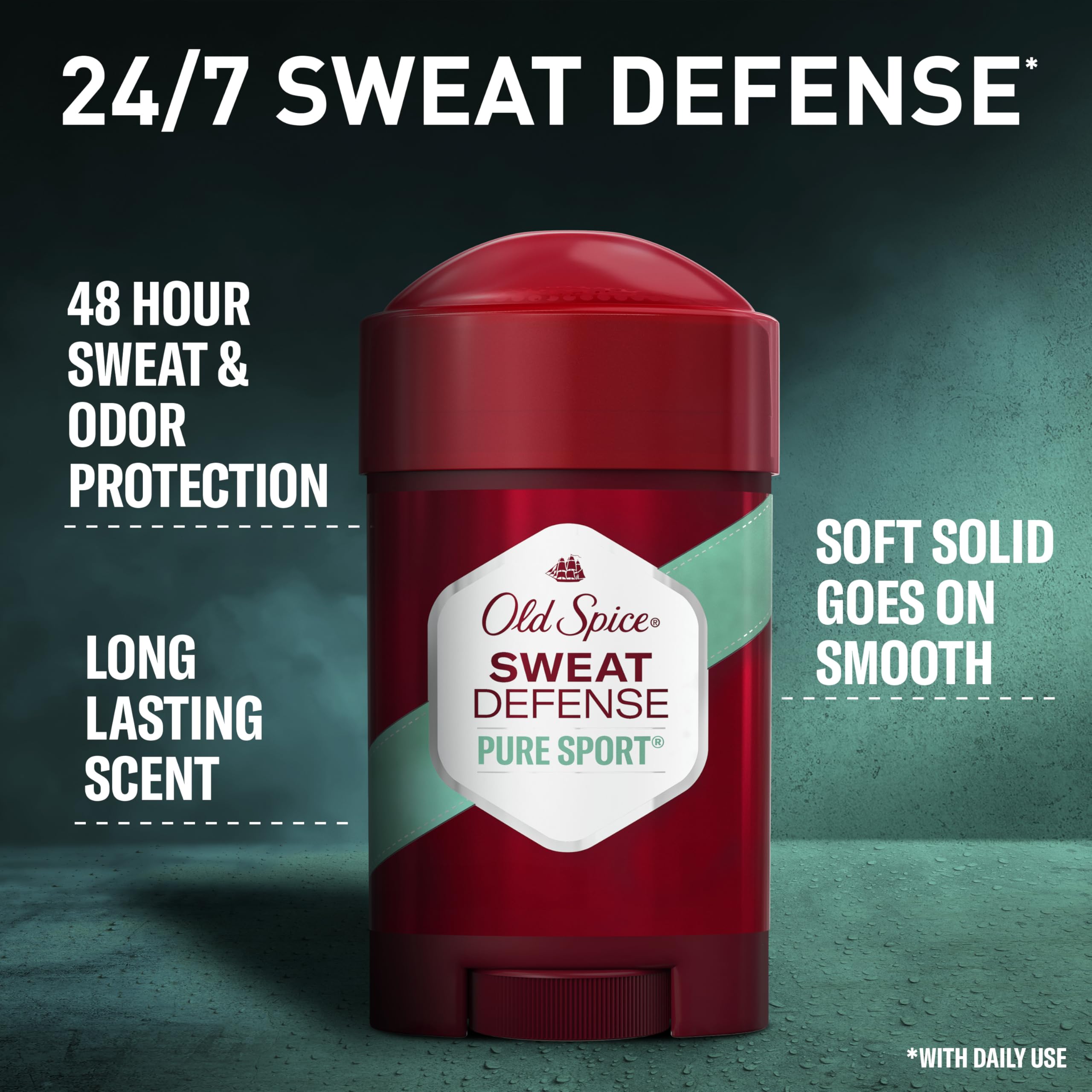 Old Spice Sweat Defense soft solid closeup highlighting crisp lemon-lime scent