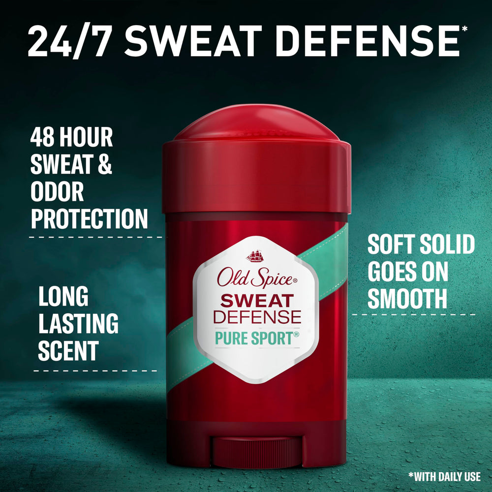Old Spice Sweat Defense soft solid closeup highlighting crisp lemon-lime scent