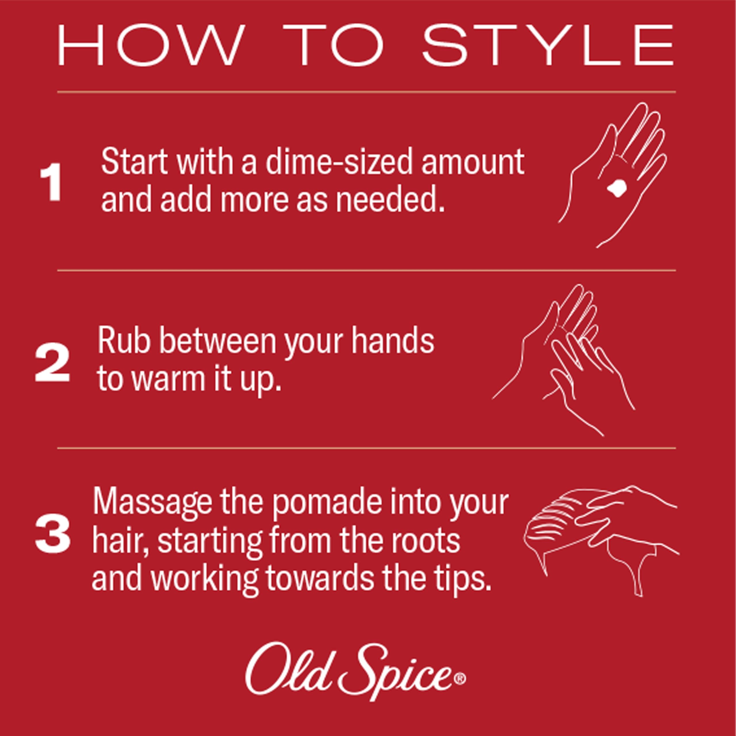 Old Spice Thickening Pomade jar shows biotin-infused formula for fuller-feeling hair.