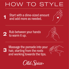 Old Spice Thickening Pomade jar shows biotin-infused formula for fuller-feeling hair.