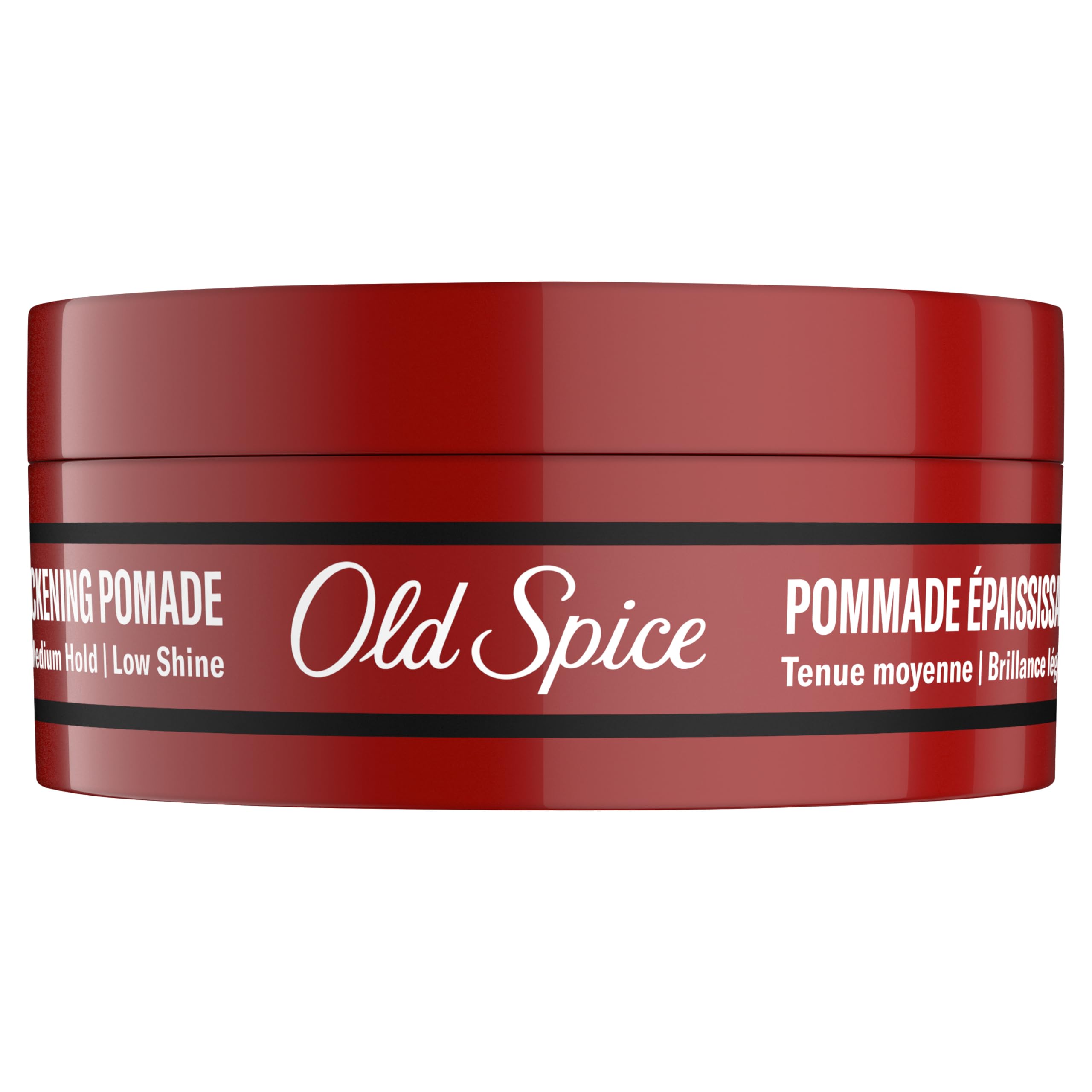Old Spice thickening pomade volume look demonstrates added hair lift.