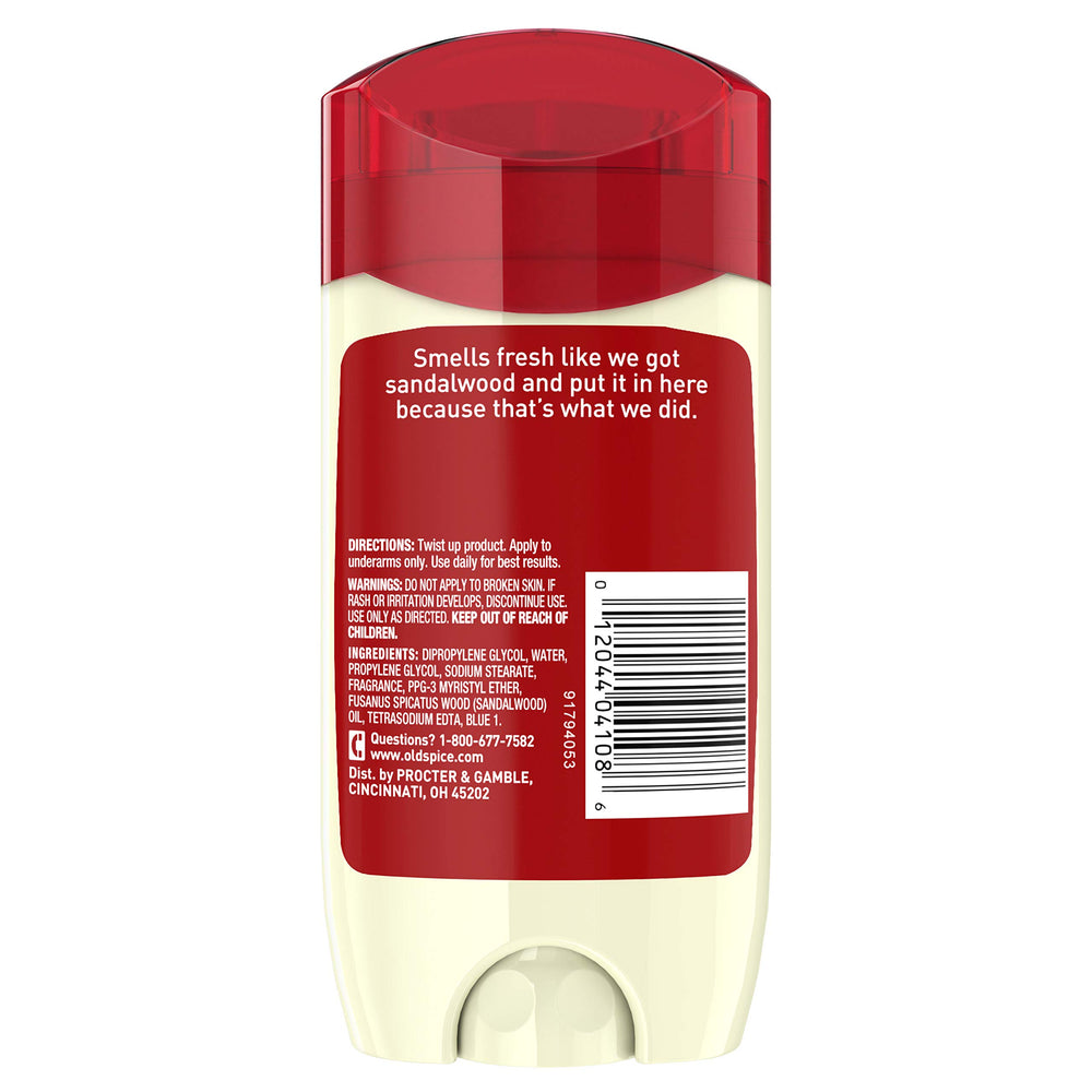 Old Spice Timber Sandalwood deodorant application-angle demonstrates smooth glide and fresh fragrance.
