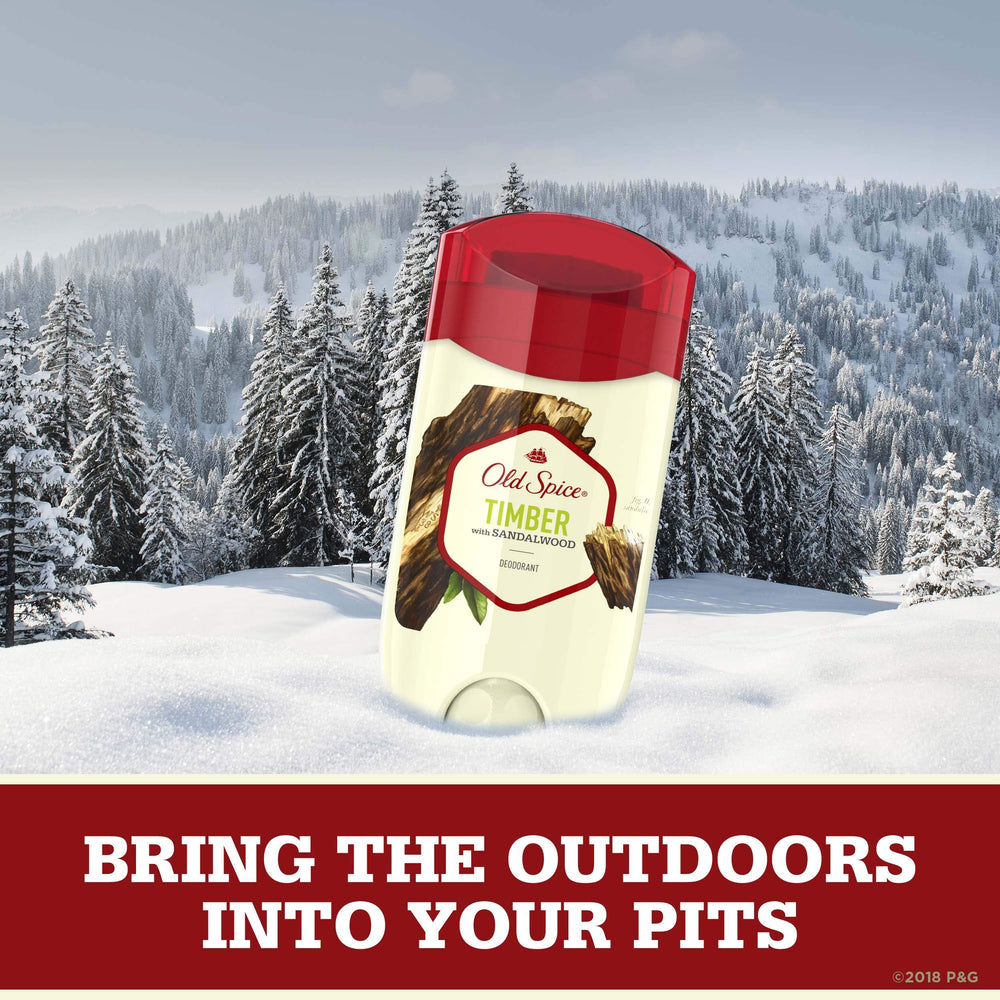 Old Spice Timber Sandalwood forest-scent closeup conveys nature-inspired freshness.
