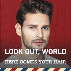 Old Spice Volcano Charcoal Shampoo barbershop-quality finish suggests premium grooming results.