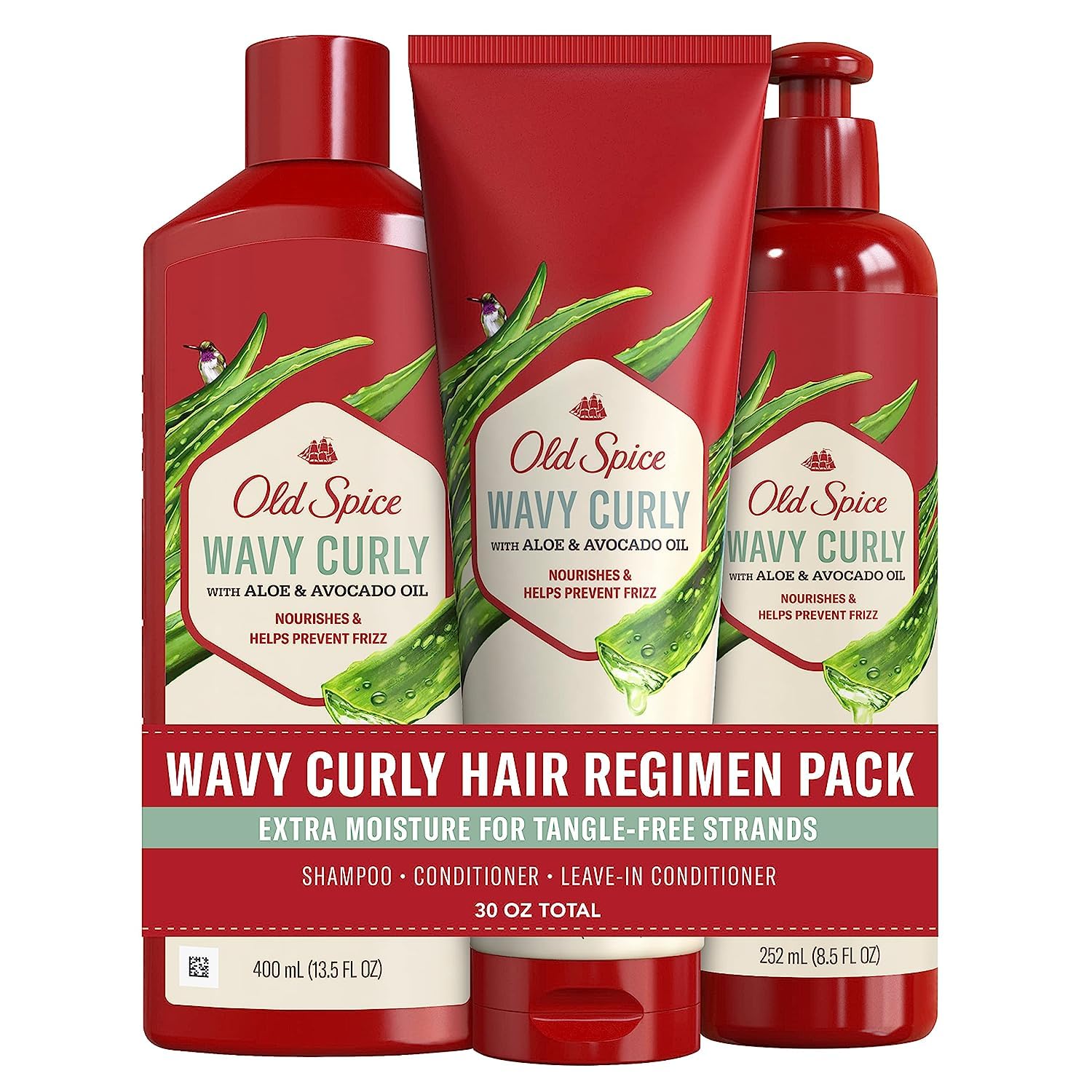 Old Spice Wavy Curly Shampoo bottle pour for refreshed scalp and hydrated curls