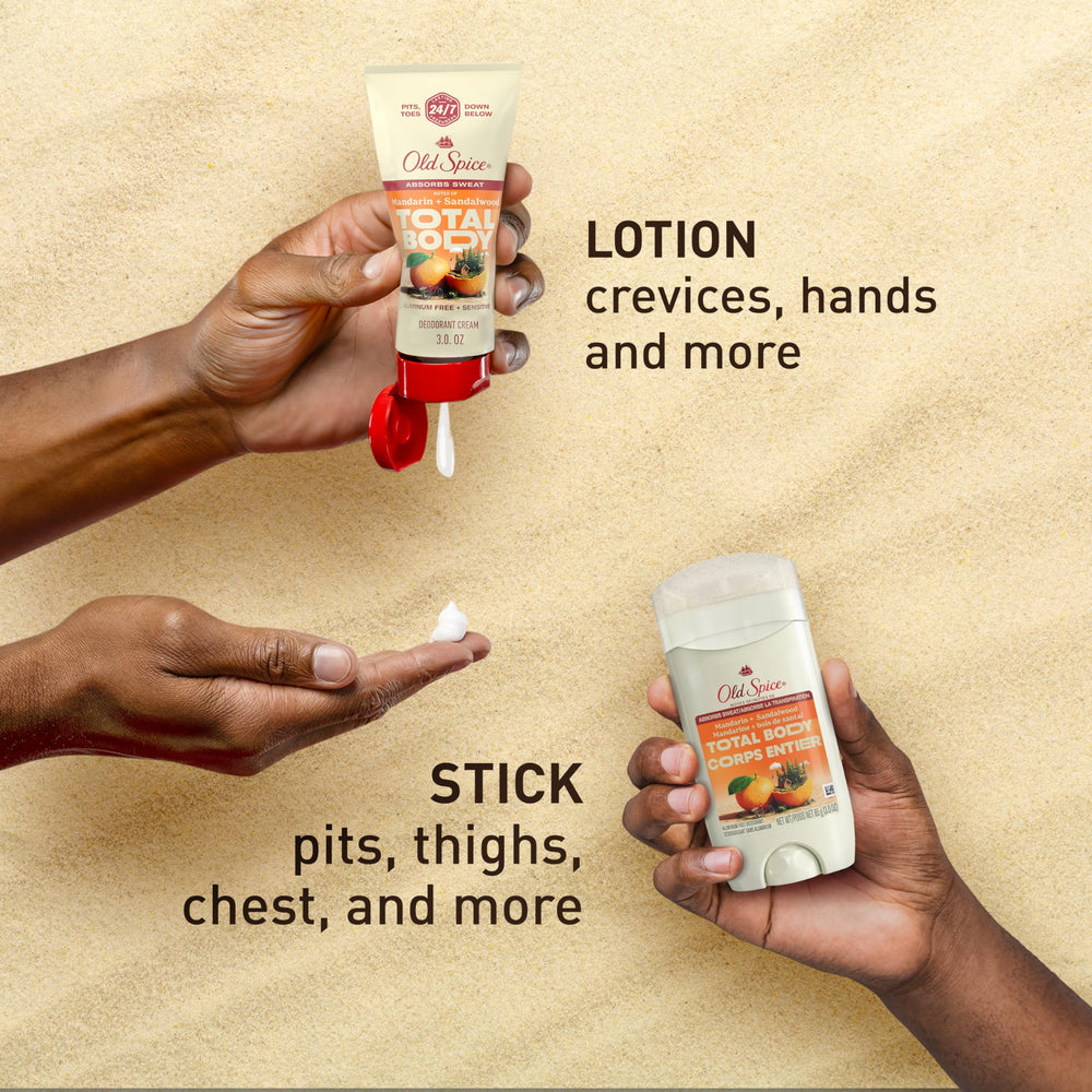 Old Spice Whole Body Deodorant Stick daily-use shot suggests easy routine