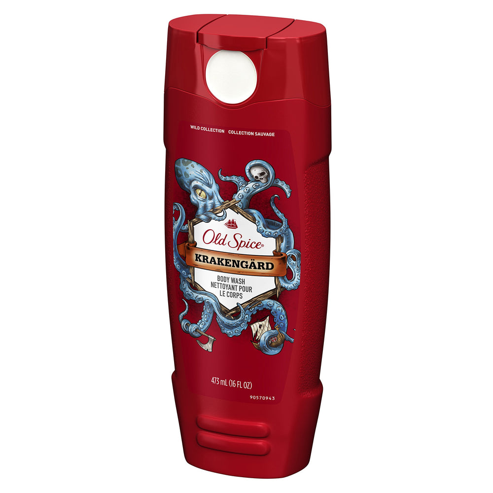 Old Spice Wild bottle-closeup emphasizing rugged branding and easy dispensing