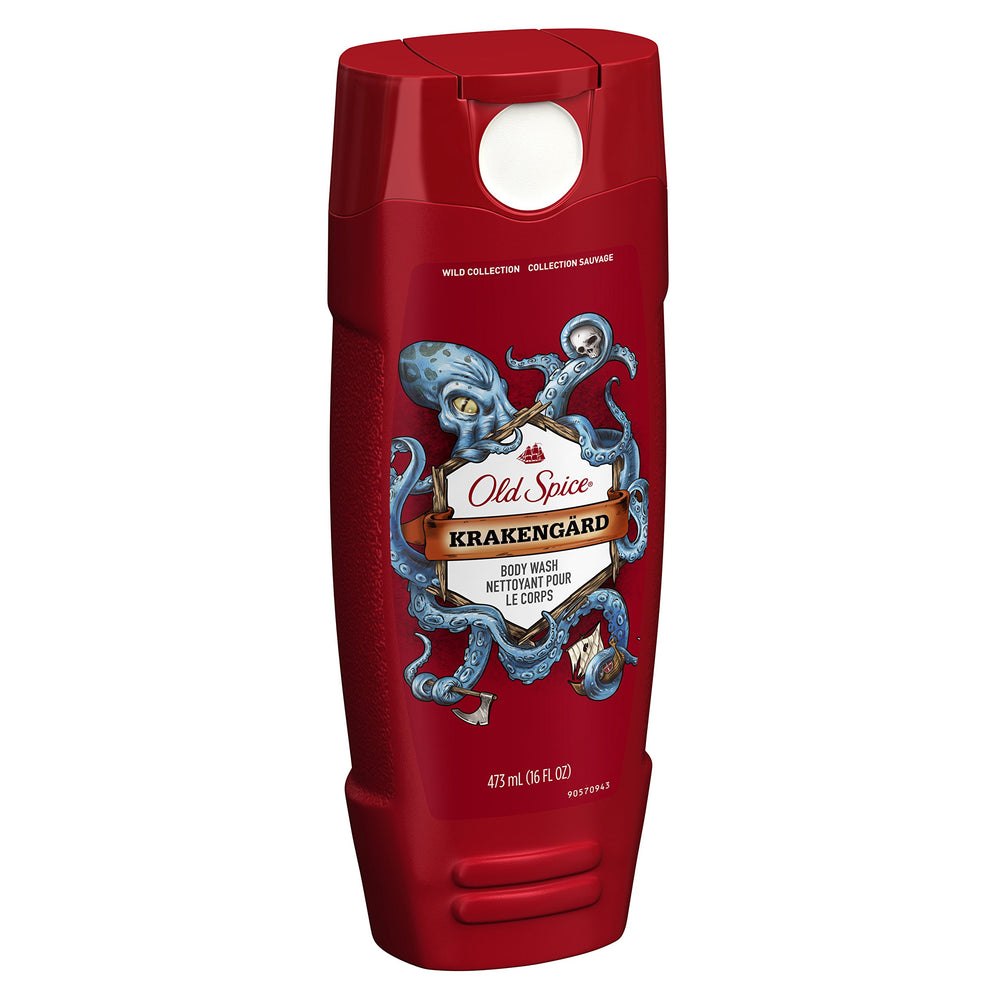 Old Spice Wild splash highlighting energizing scent during post-shower ritual