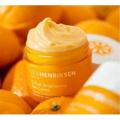Ole Henriksen C-Rush Brightening Gel Creme texture peach-tinted swatch for daily glow