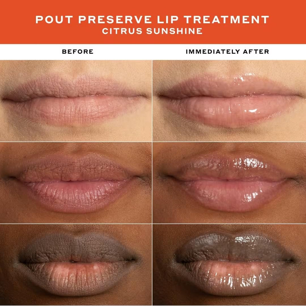 Ole Henriksen Pout Preserve lip treatment being applied for instant hydration